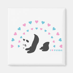 I Love Panda Magnet