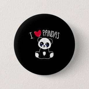 I Love Pandas Cute Panda Lover Quote Heart Panda A 6 Cm Round Badge