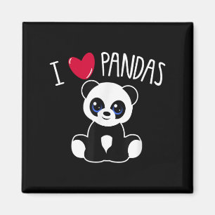I Love Pandas Cute Panda Lover Quote Heart Panda A Magnet