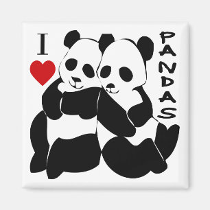 I Love Pandas Magnet