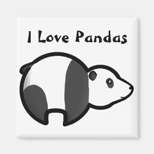 I Love Pandas Magnet