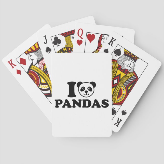 I love Pandas Playing Cards (Back)