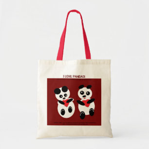 I Love Pandas Tote Bag