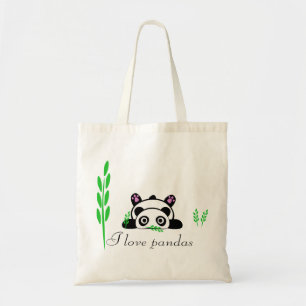 I love pandas tote bag