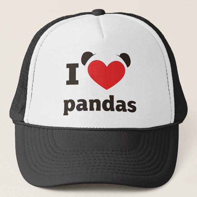 I Love Pandas  Trucker Hat (Front)
