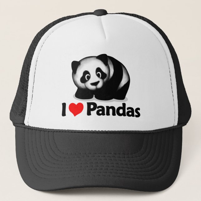I Love Pandas Trucker Hat (Front)