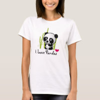 I love pandas with a cute panda bear and a heart