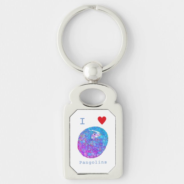 I Love Pangolins Cute slogan  Key Ring (Front)
