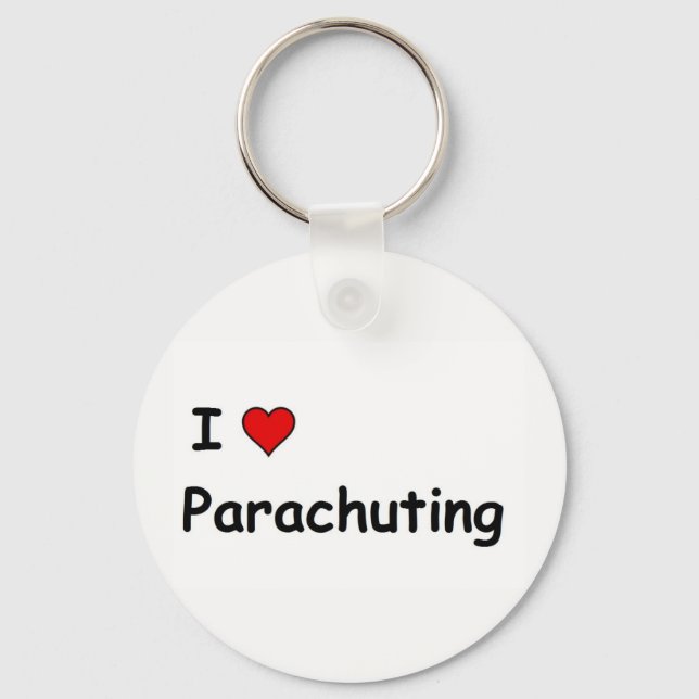 I Love Parachuting Key Ring (Front)