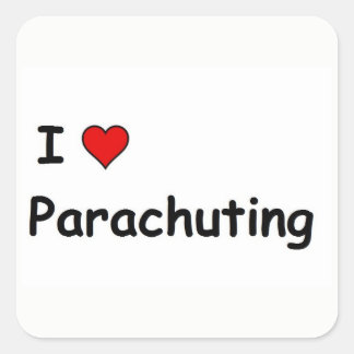 I Love Parachuting Square Sticker