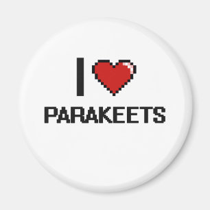 I love Parakeets Digital Design Magnet