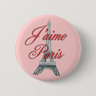 I love Paris 6 Cm Round Badge