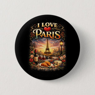 I Love Paris 6 Cm Round Badge