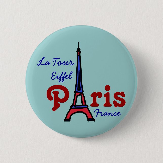 I love Paris 6 Cm Round Badge (Front)