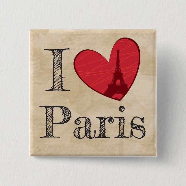 I love paris Button (Front)