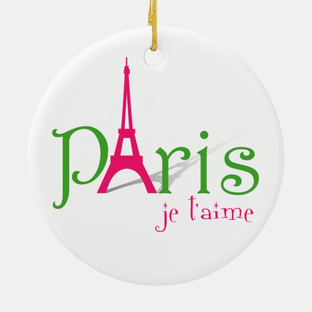 I love Paris Ceramic Tree Decoration (Back)