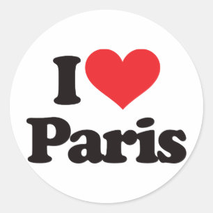 I Love Paris Classic Round Sticker