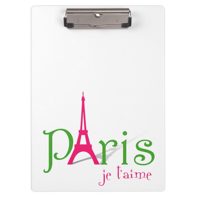 I love Paris Clipboard (Front)