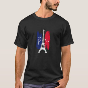 I Love Paris Clothing Eiffel Tower France Flag T-Shirt
