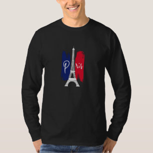 I Love Paris Clothing Eiffel Tower France Flag T-Shirt