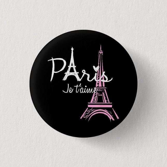 I Love Paris Eiffel Tower France French Souvenir 3 Cm Round Badge (Front)