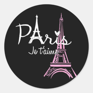 I Love Paris Eiffel Tower France French Souvenir Classic Round Sticker
