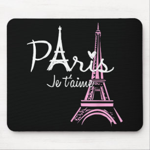 I Love Paris Eiffel Tower France French Souvenir Mouse Pad