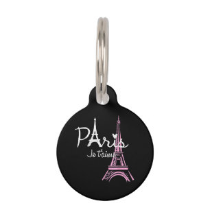 I Love Paris Eiffel Tower France French Souvenir Pet Tag