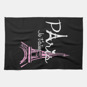 I Love Paris Eiffel Tower France French Souvenir Tea Towel