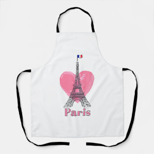 I Love Paris Eiffel Tower France Gift Apron