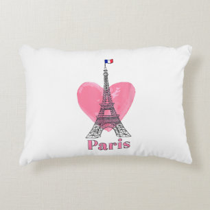 I Love Paris Eiffel Tower France Gift Decorative Cushion