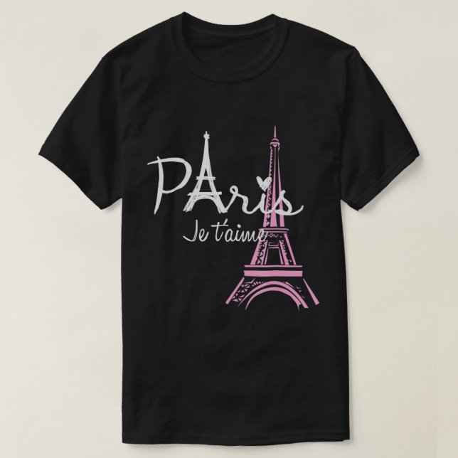 I Love Paris Eiffel Tower France T-Shirt French So (Design Front)