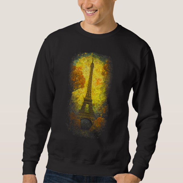 I Love Paris Eiffel Tower Painting France Sweatshirt (Front)