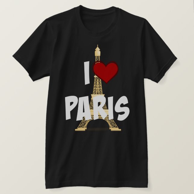 I Love Paris, Eiffel Tower T-Shirt (Design Front)