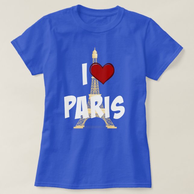 I Love Paris, Eiffel Tower T-Shirt (Design Front)