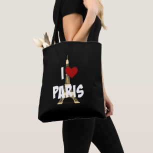 "I Love Paris," Eiffel Tower, Tote Bag