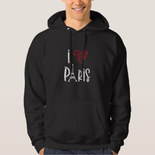 I Love Paris France Eiffel Tower Souvenir Travel V Hoodie