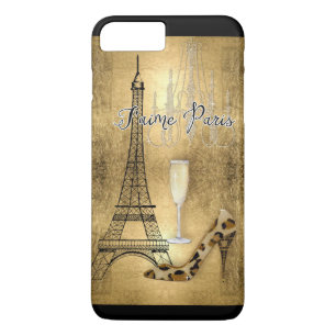 I Love Paris Gold Leaf Eiffel Tower Fashion Shoes iPhone 8 Plus/7 Plus Case