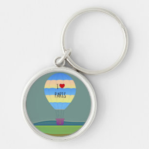 I Love Paris Hot Air Balloon Key Ring
