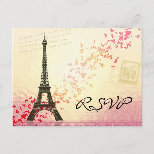 I love Paris in Springtime - RSVP Card (Front)