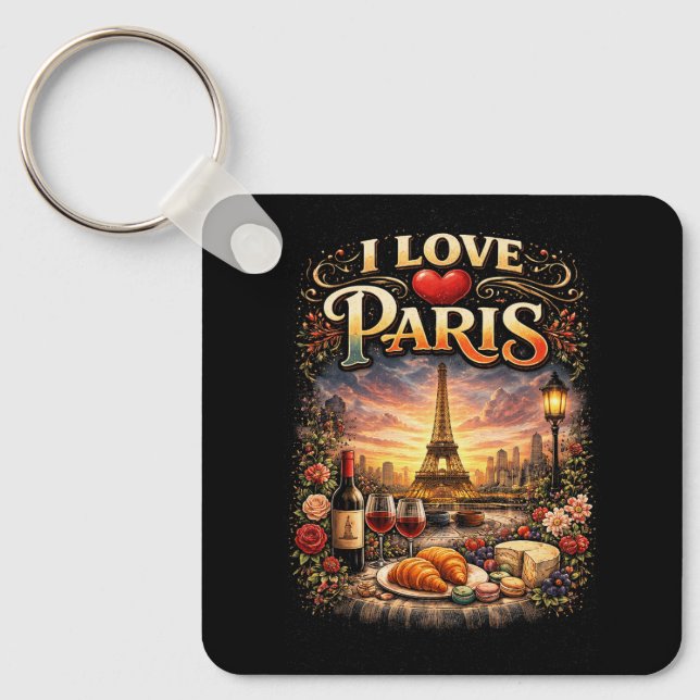 I Love Paris Key Ring (Front)
