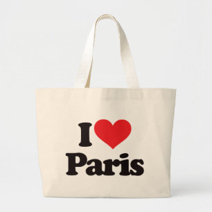 I Love Paris Large Tote Bag