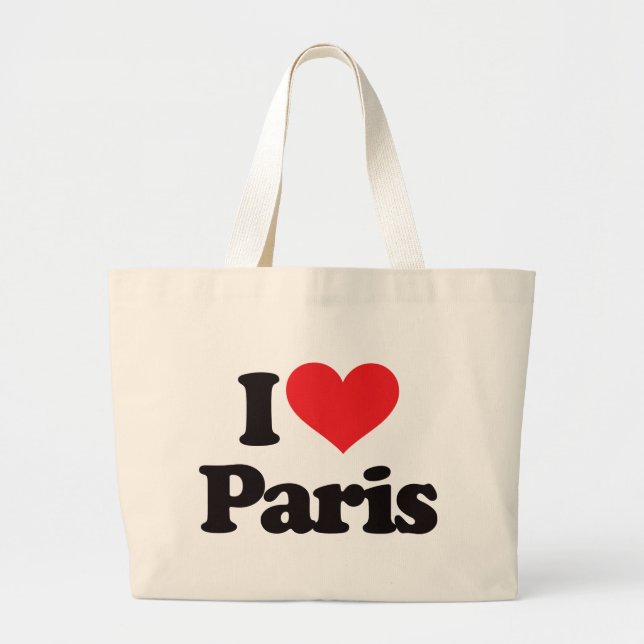 I Love Paris Large Tote Bag (Front)