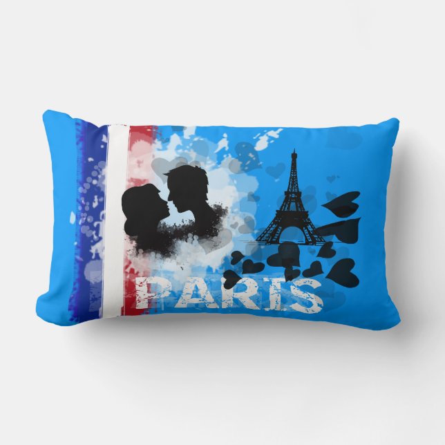I Love Paris Lumbar Cushion (Front)