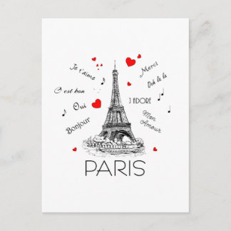 I Love Paris, Mon Amour Postcard