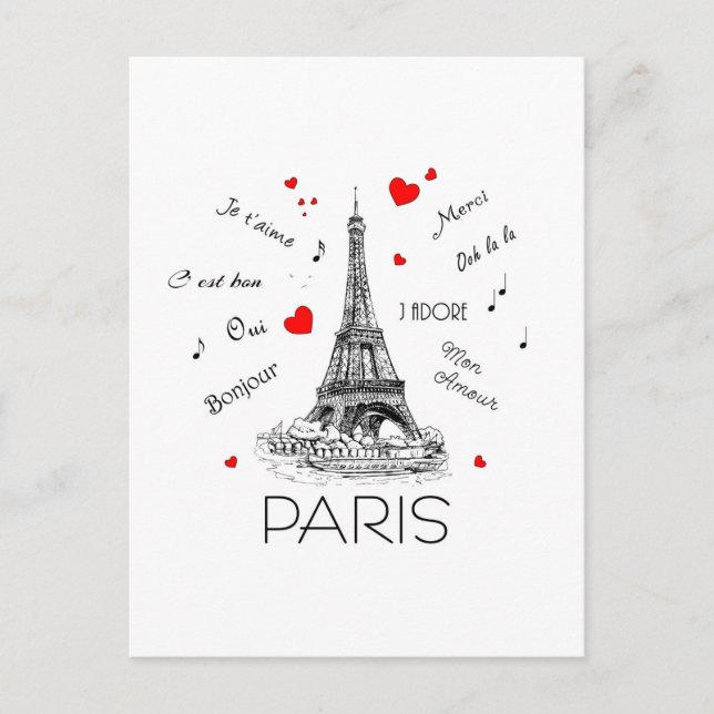 I Love Paris, Mon Amour Postcard (Front)