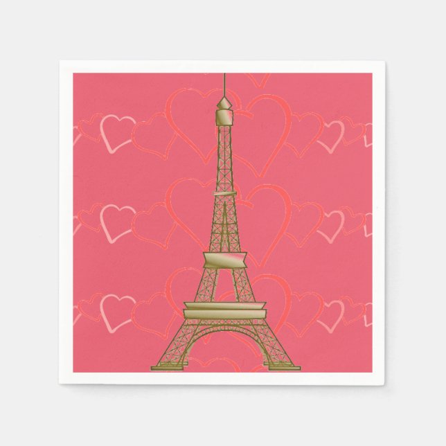 I Love Paris Paper Napkins (Front)