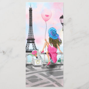 I Love Paris - Pretty Woman and Pink Heart Balloon Menu