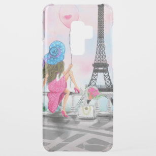I Love Paris - Pretty Woman and Pink Heart Balloon Uncommon Samsung Galaxy S9 Plus Case