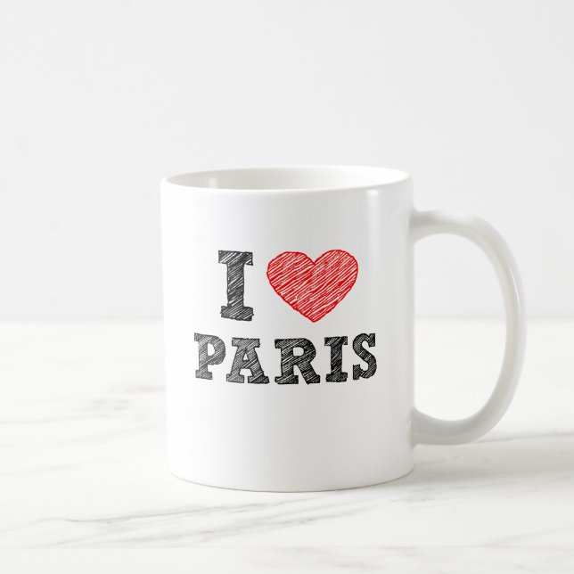 I Love Paris Sketch Coffee Mug (Right)